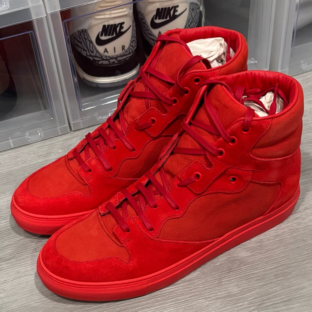 Balenciaga Men's Red High-Top Sneakers